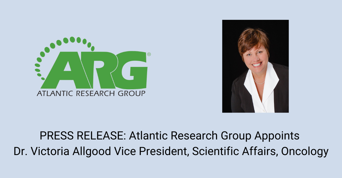 ARG Appoints Dr. Victoria Allgood Vice President, Scientific Affairs, Oncology